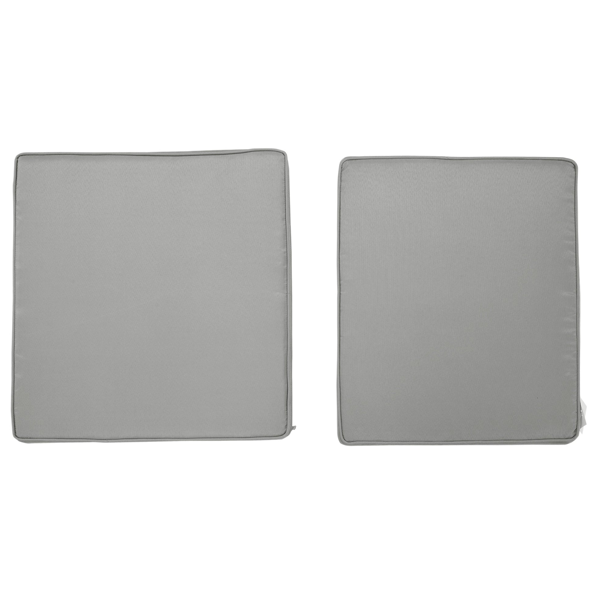 Set of 2 chair cushions removable seat cushions high comfort padded cushions foam polyester fabric light gray