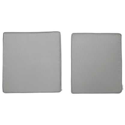 Set of 2 chair cushions removable seat cushions high comfort padded cushions foam polyester fabric light gray