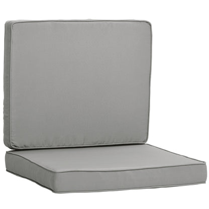 Set of 2 chair cushions removable seat cushions high comfort padded cushions foam polyester fabric light gray