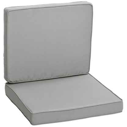 Set of 2 chair cushions removable seat cushions high comfort padded cushions foam polyester fabric light gray