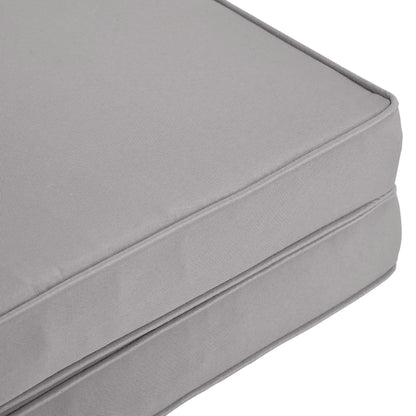 Set of 2 chair cushions removable seat cushions high comfort padded cushions foam polyester fabric light gray