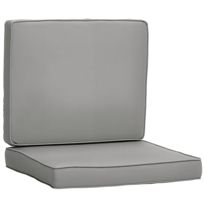Set of 2 chair cushions removable seat cushions high comfort padded cushions foam polyester fabric light gray