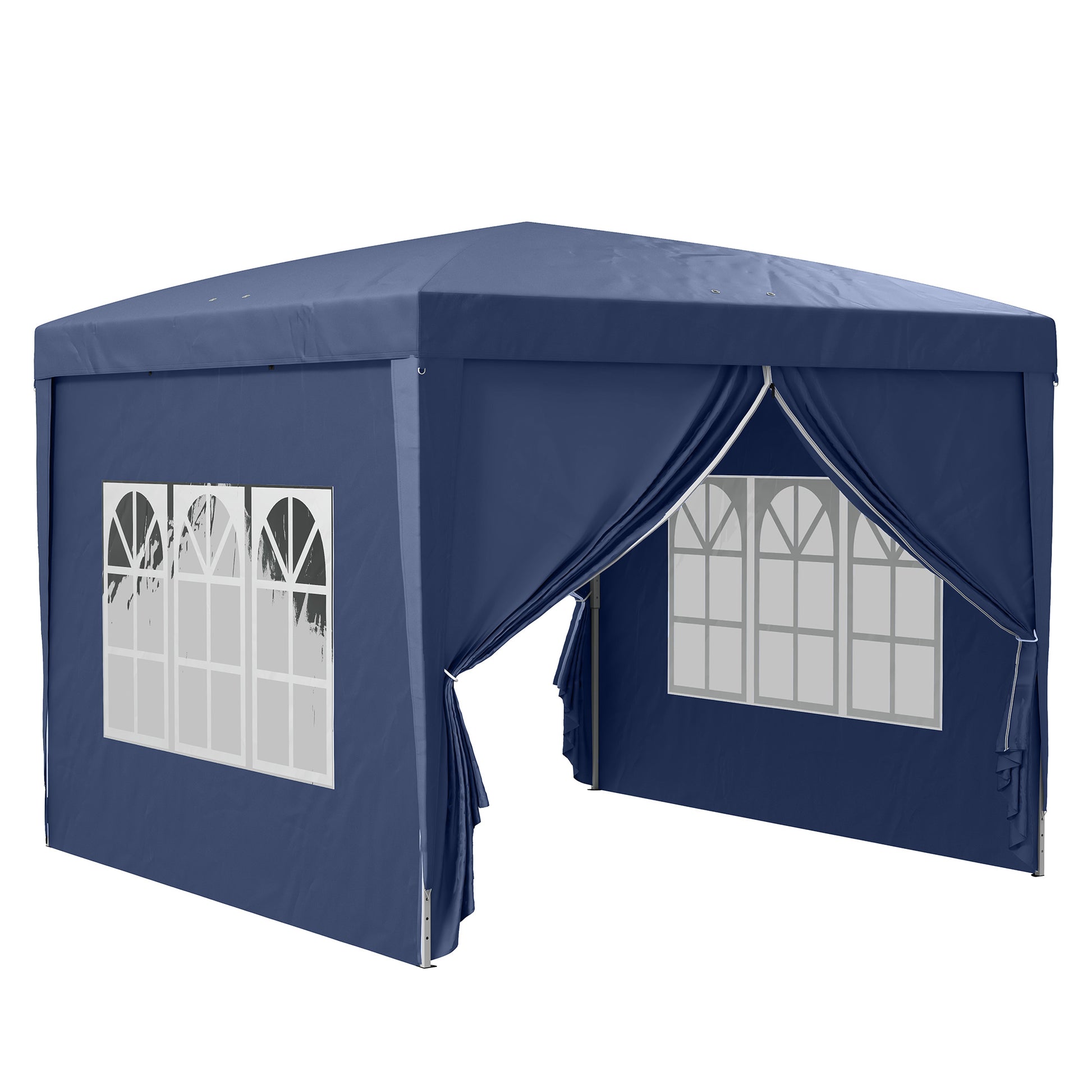 Pavilion approx. 3x3m, Water-Resistant Stable Winterproof Pop-up Folding Pavilion, UV Protection 50+, Foldable Party Tent Garden Tent with 4 Sidewalls Pocket Garden Pavilion for Camping Garden, Blue
