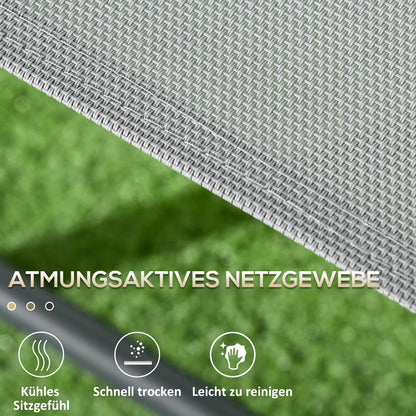 3-Piece Metal Bistro Set Weatherproof Garden Furniture Set with Folding Glass Table Outdoor Chairs Balcony Furniture Set Seating Group Balcony Set Garden Set Light Gray