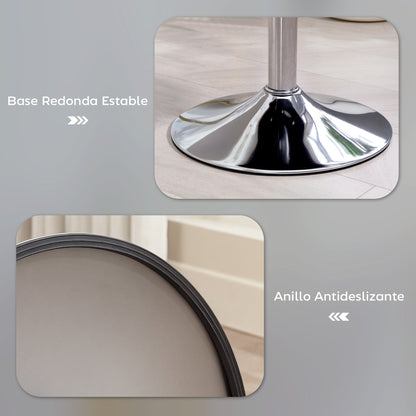 Bar Stool High Kitchen Stool Adjustable in Height 52-66 cm Upholstered in Velvet 360° Swivel for Dining Room Dressing Table Counter Gray