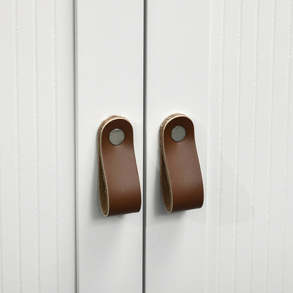 Under Sink Cabinet Bathroom Vanity with Stand Bathroom Cabinet with 2 Doors 2 Handles and Adjustable Shelf without Sink 60x30x60 cm White