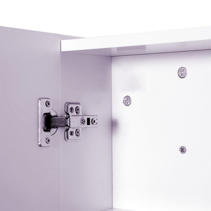 Wall-mounted bathroom cabinet with mirror, 70 x 60 cm, bathroom furniture, medicine cabinet with adjustable shelf, white