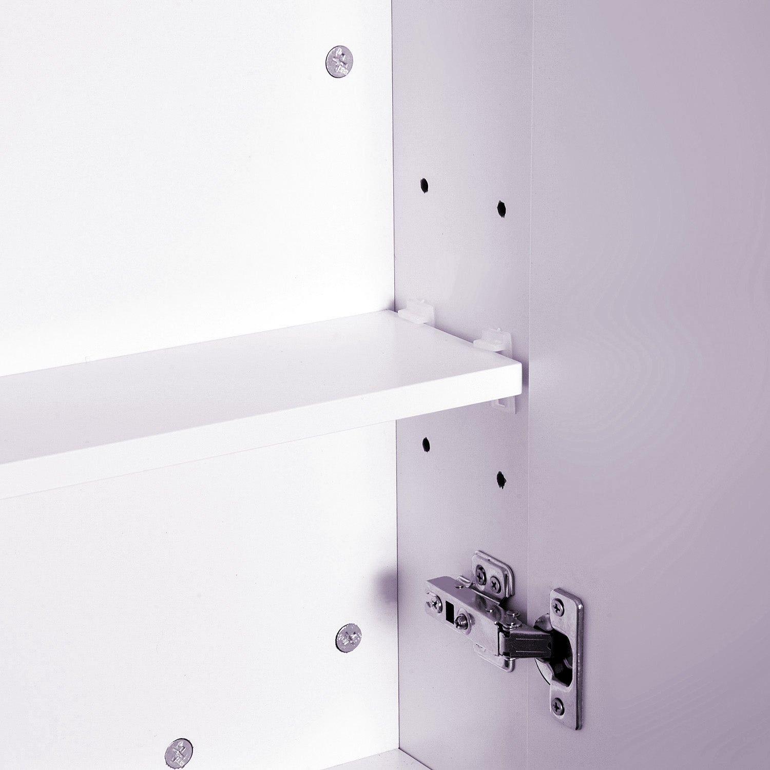 Wall-mounted bathroom cabinet with mirror, 70 x 60 cm, bathroom furniture, medicine cabinet with adjustable shelf, white