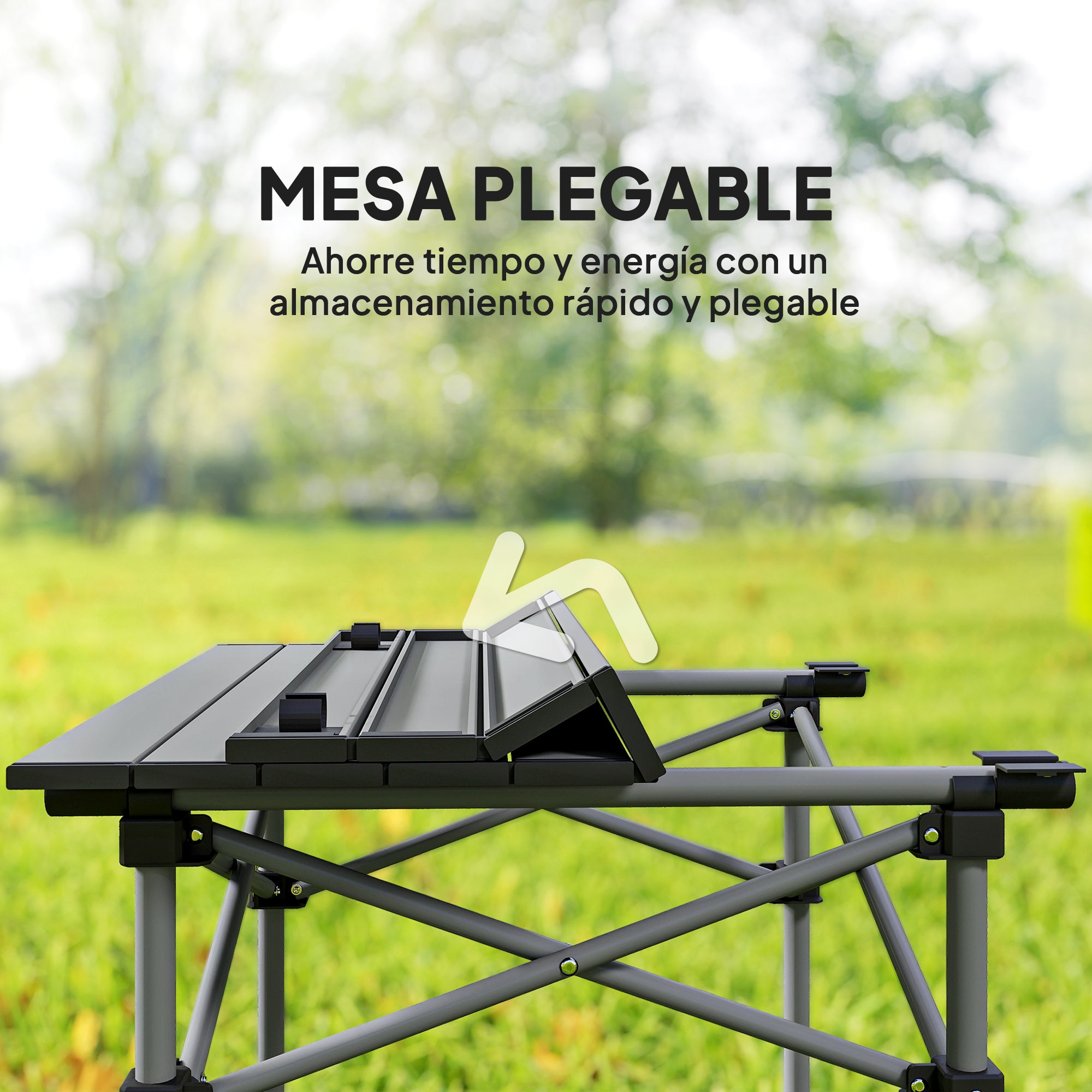 Camping Table and Chairs Set Portable Folding Table Camping with Chairs Includes 1 Table 55x51x50 cm and 4 Folding Chairs with Side Pockets and Transport Bag Dark Gray