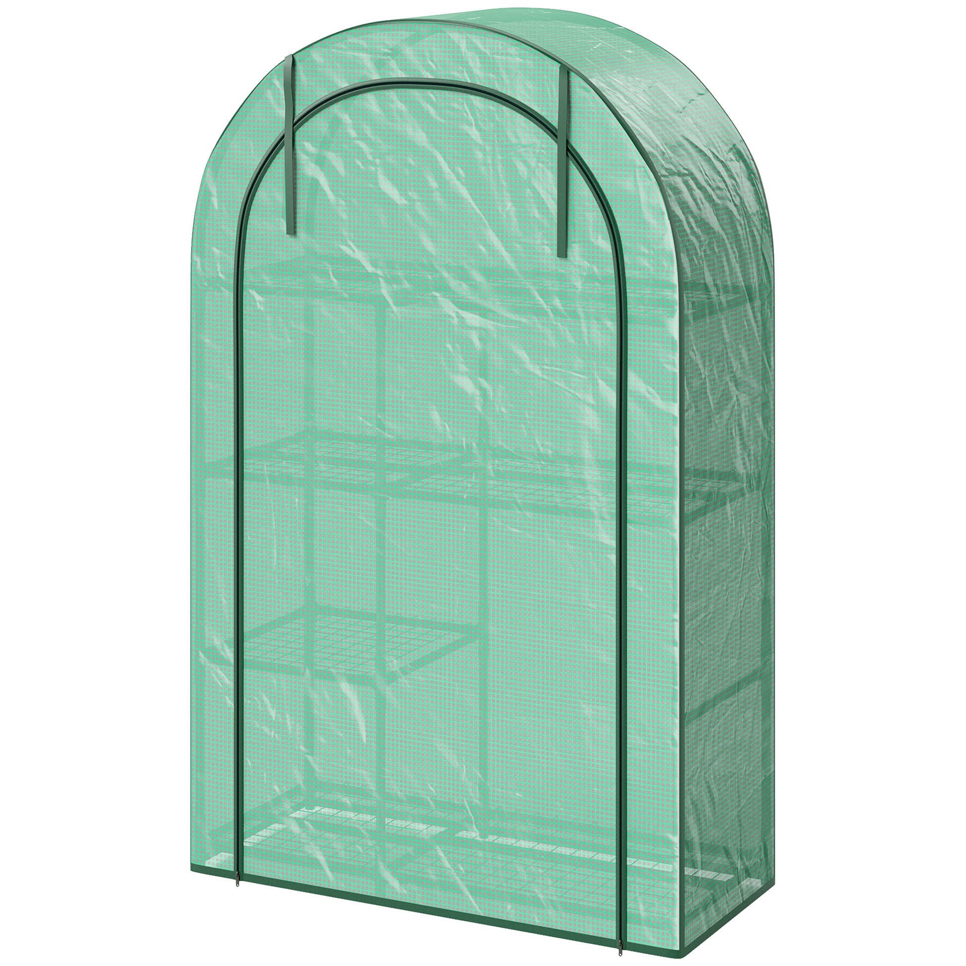 Greenhouse with Round Roof Door, Shelves, Winterproof Foil Greenhouse Made of Steel, Greenhouse for Balcony, Garden, Tomato House 100 x 45 x 160 cm, Tomato Greenhouse for Tomatoes, Vegetables, Flowers, Green