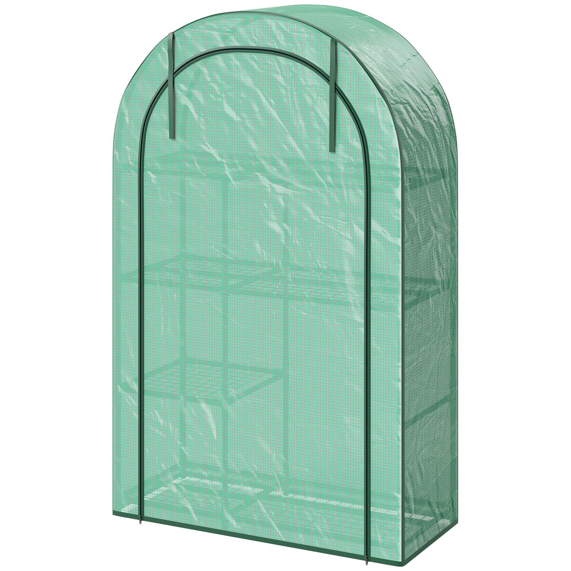 Greenhouse with Round Roof Door, Shelves, Winterproof Foil Greenhouse Made of Steel, Greenhouse for Balcony, Garden, Tomato House 100 x 45 x 160 cm, Tomato Greenhouse for Tomatoes, Vegetables, Flowers, Green