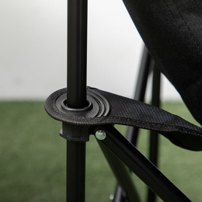 Camping Chair Foldable Garden Chair with Side Pocket, Steel Legs, Folding Chair with Carry Bag for Pool, Beach, Oxford, Black