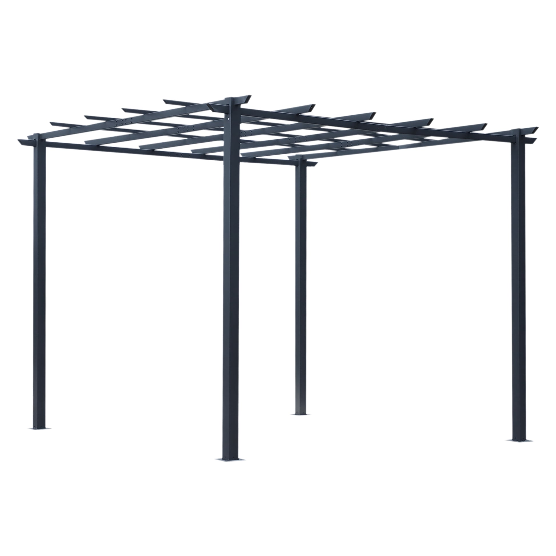 Rose Pavilion Plant Arch Rose Arch Trellis Garden Pavilion Weatherproof Metal Black 2.97 x 2.95 x 2.3 m