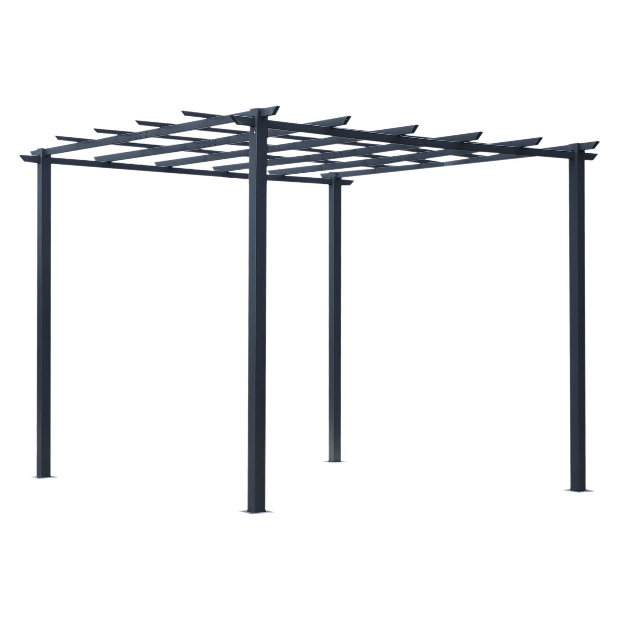 Rose Pavilion Plant Arch Rose Arch Trellis Garden Pavilion Weatherproof Metal Black 2.97 x 2.95 x 2.3 m