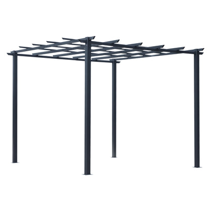 Rose Pavilion Plant Arch Rose Arch Trellis Garden Pavilion Weatherproof Metal Black 2.97 x 2.95 x 2.3 m