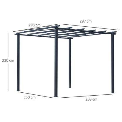 Rose Pavilion Plant Arch Rose Arch Trellis Garden Pavilion Weatherproof Metal Black 2.97 x 2.95 x 2.3 m