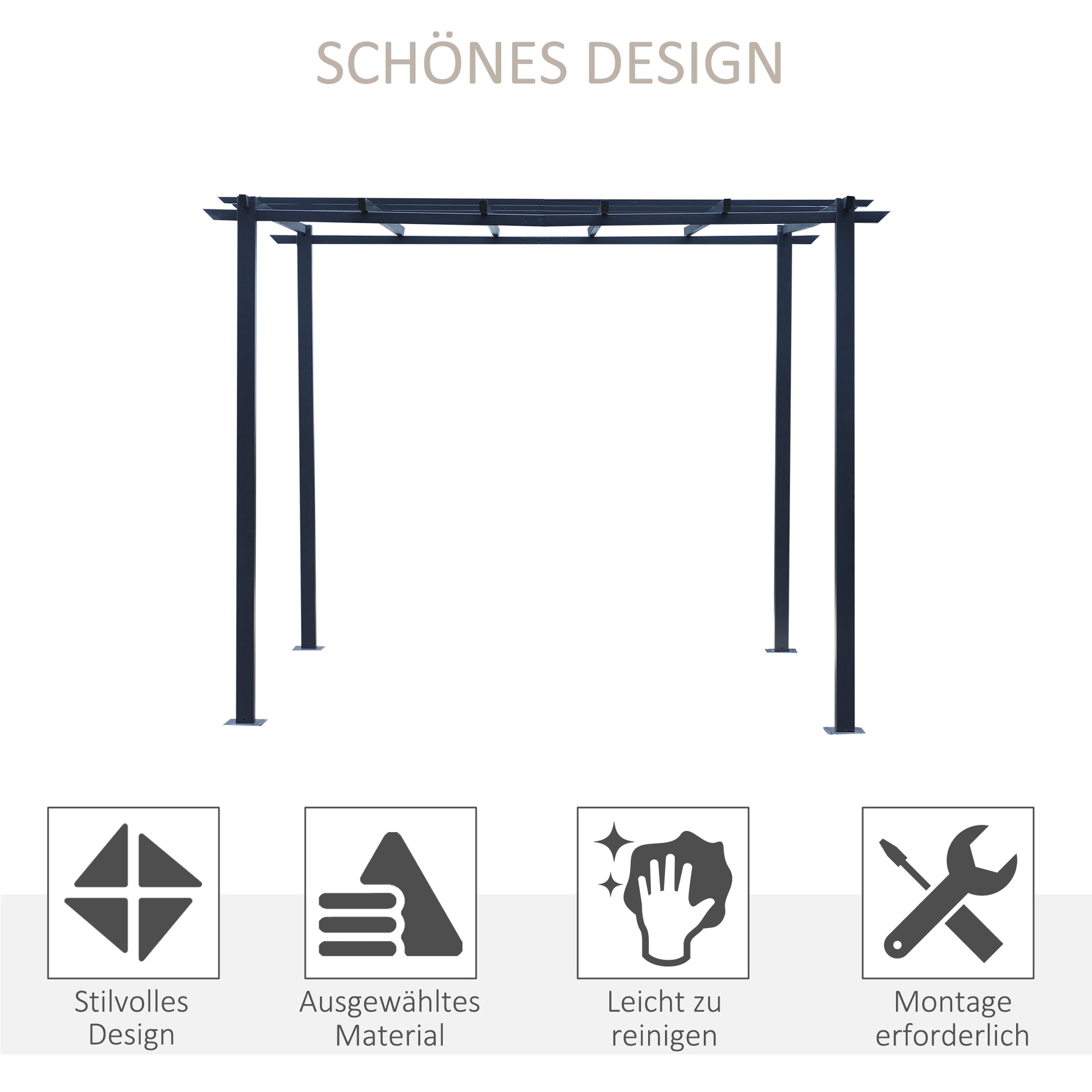 Rose Pavilion Plant Arch Rose Arch Trellis Garden Pavilion Weatherproof Metal Black 2.97 x 2.95 x 2.3 m