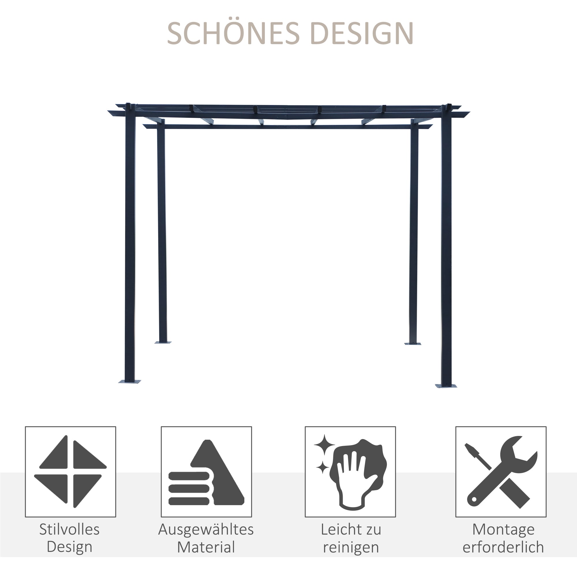 Rose Pavilion Plant Arch Rose Arch Trellis Garden Pavilion Weatherproof Metal Black 2.97 x 2.95 x 2.3 m