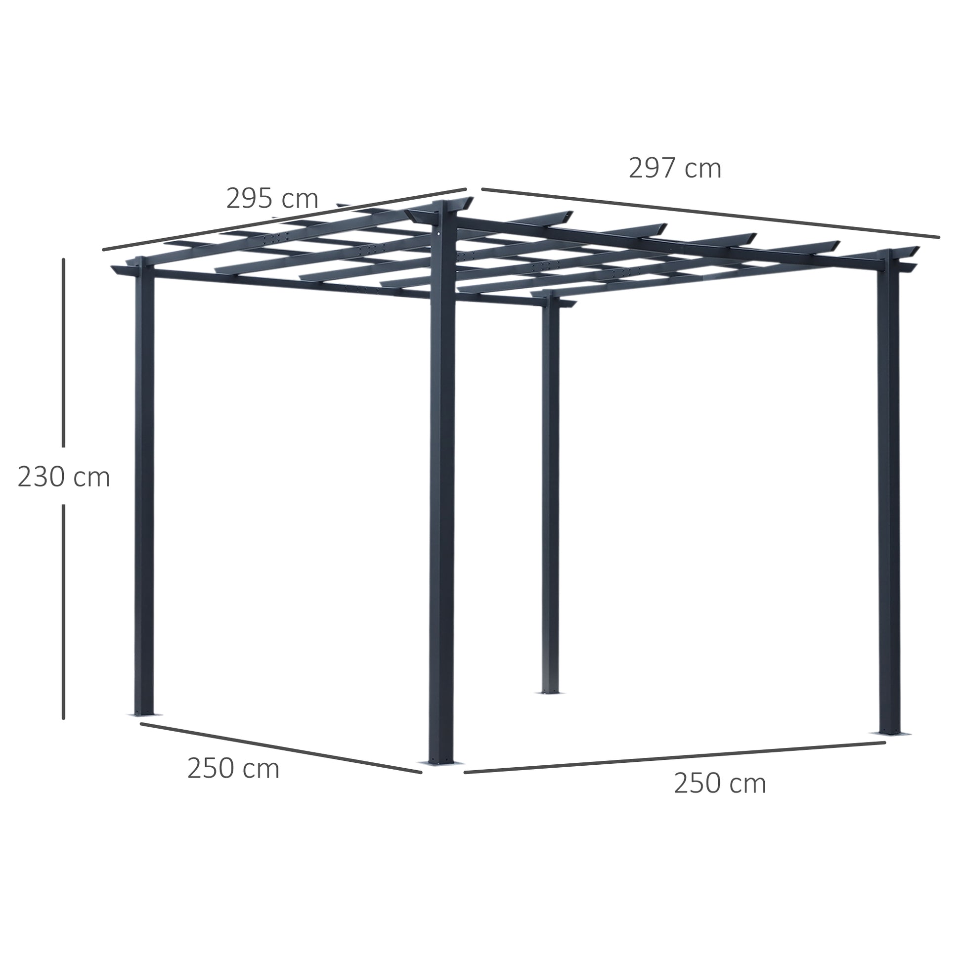 Rose Pavilion Plant Arch Rose Arch Trellis Garden Pavilion Weatherproof Metal Black 2.97 x 2.95 x 2.3 m