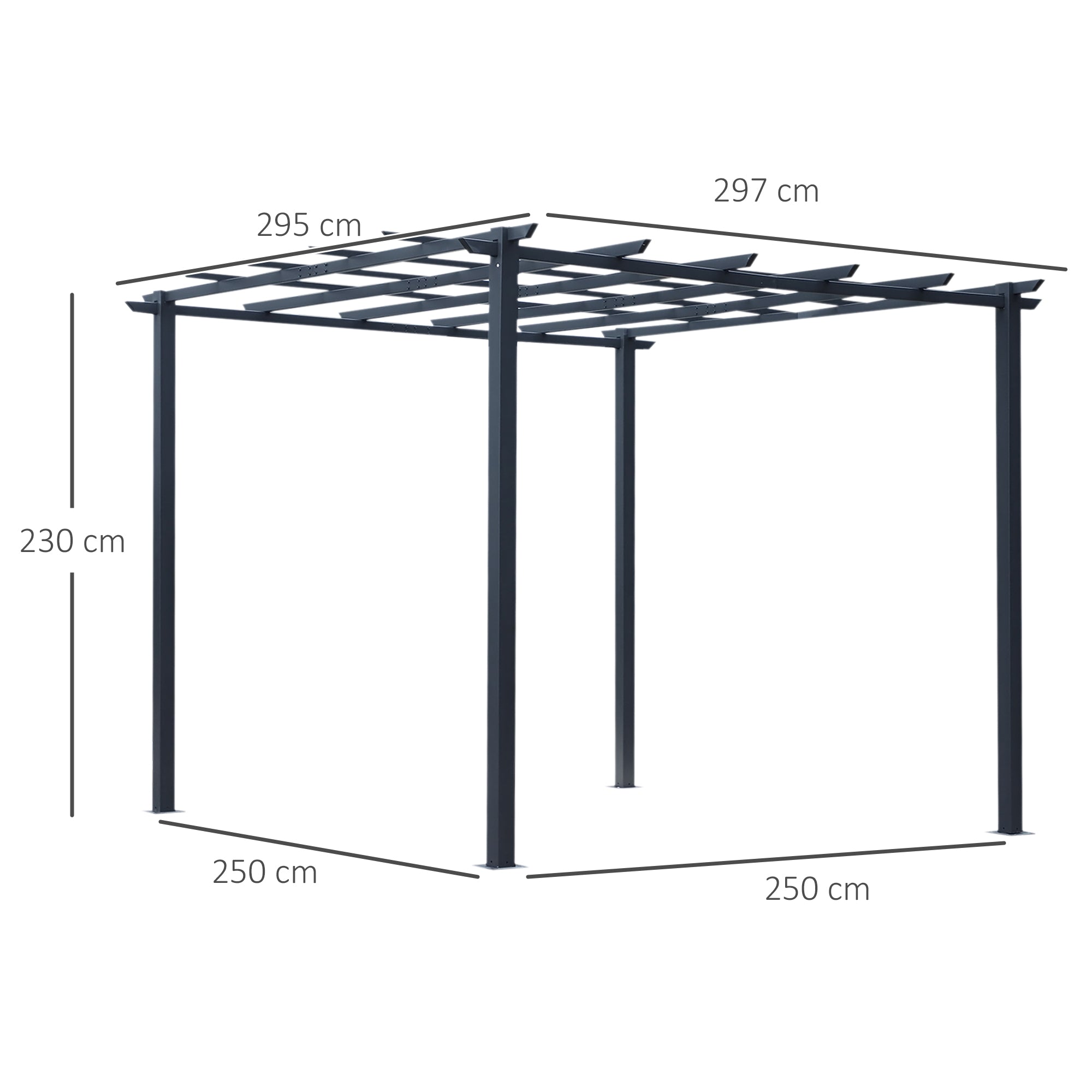 Rose Pavilion Plant Arch Rose Arch Trellis Garden Pavilion Weatherproof Metal Black 2.97 x 2.95 x 2.3 m