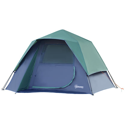 Pop-Up Tent for 2-3 People Waterproof Camping Tent 3000 mm Camping Tent with Pockets Windows and Carry Bag 98.4x76.4x63 inches Green