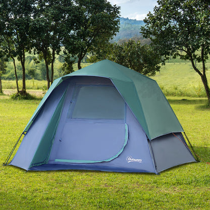 Pop-Up Tent for 2-3 People Waterproof Camping Tent 3000 mm Camping Tent with Pockets Windows and Carry Bag 98.4x76.4x63 inches Green