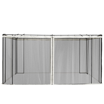 4 Side Panels 3.5x2 m for Garden Gazebo Canopy with Zipper Mesh Fabric Black