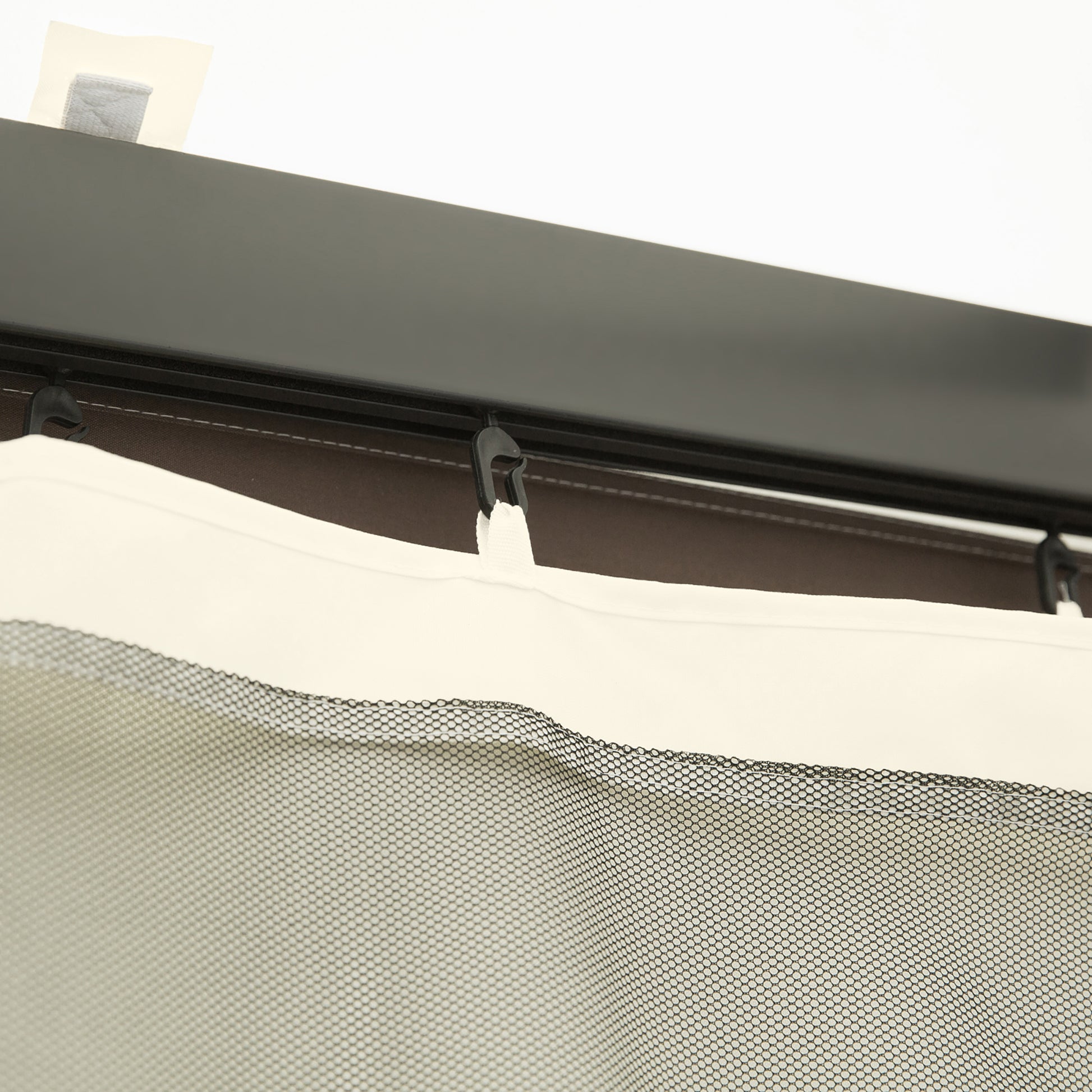 4 Side Panels 3.5x2 m for Garden Gazebo Canopy with Zipper Mesh Fabric Black