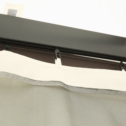 4 Side Panels 3.5x2 m for Garden Gazebo Canopy with Zipper Mesh Fabric Black