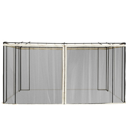 4 Side Panels 3.5x2 m for Garden Gazebo Canopy with Zipper Mesh Fabric Black