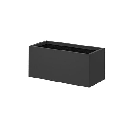 Set of 2 Rectangular Garden Pots, Stackable Plant and Flower Pots for Outdoor and Indoor, Black