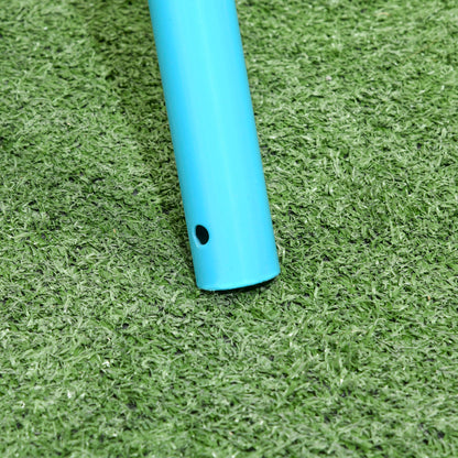 Children's Swing 3-8 Years Garden Swing in Steel and PE with Seat and Stakes, 163x145x181 cm, Blue and Orange