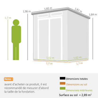 6 x 6 ft Wood-Effect Plastic Garden Shed with Floor, Three Windows, Lockable Doors & Vents, Gray