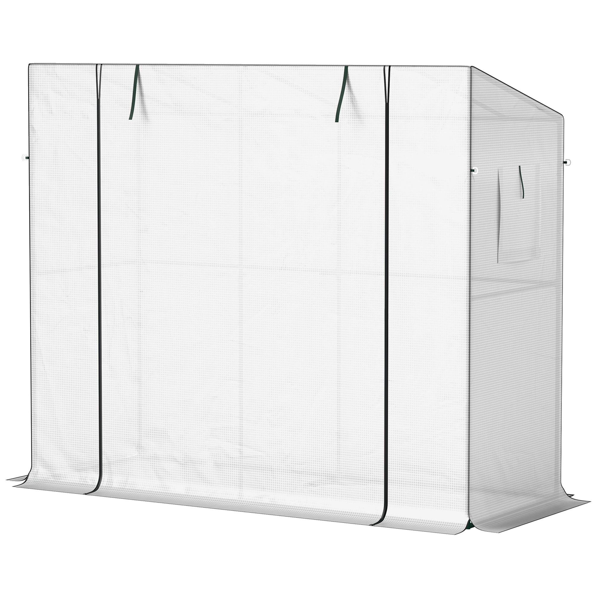 Greenhouse with Roll-Up Door 2 Windows, Winterproof Steel Frame Greenhouse, Cold Frame for Balcony, Garden, Tomato House with UV Protection 200x76x170cm Greenhouse for Vegetables Flowers, White