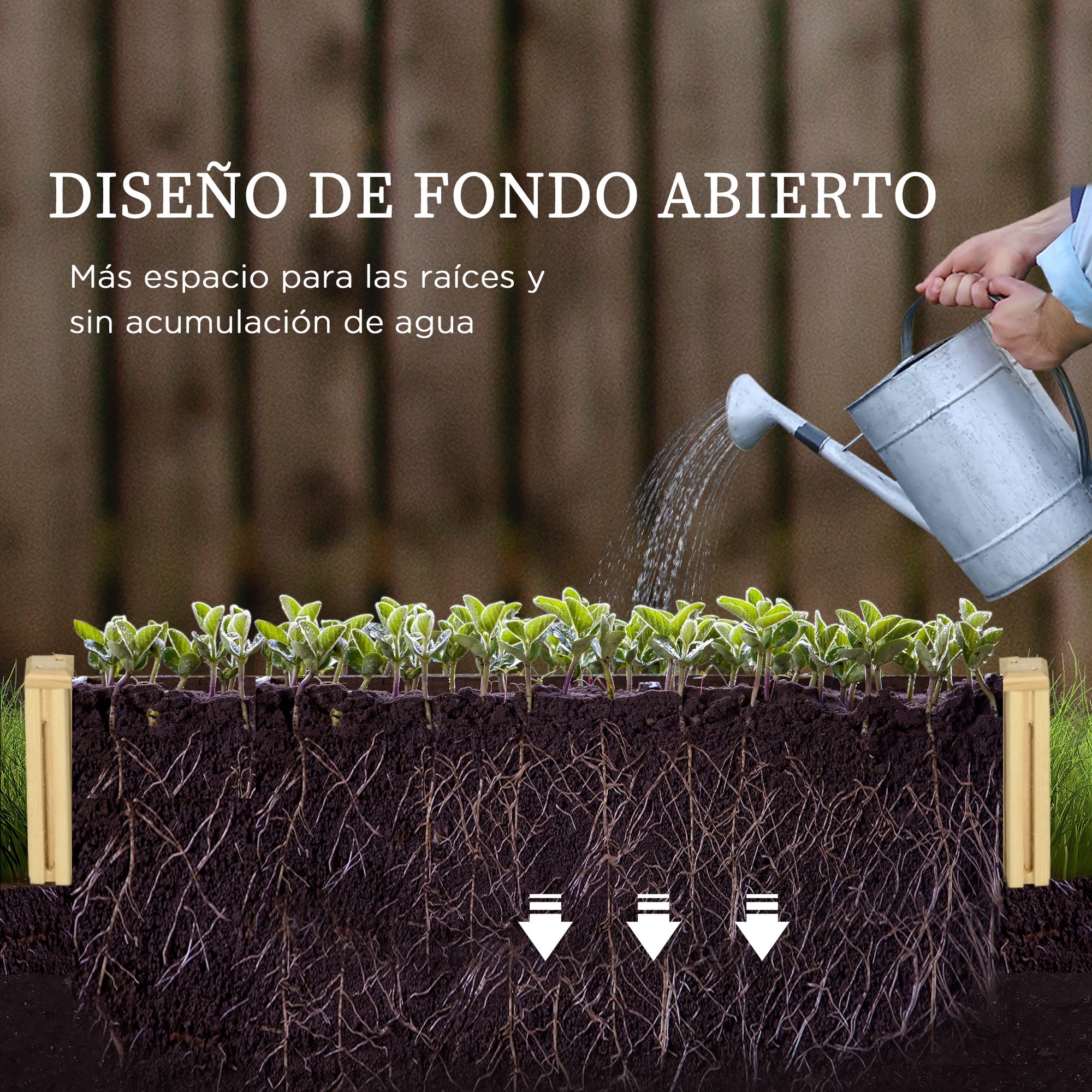 Large Outdoor Wooden Planter with Trellis for Climbing Plants and 2 Raised Planting Boxes for Patio Terrace Balcony 230x60x110 cm Natural