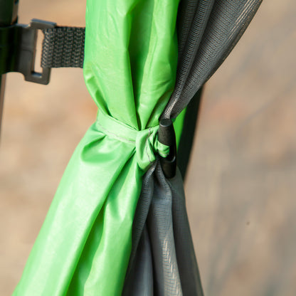 Camping Tent 6 Person Family Dome Tent Faux Leather 2000mm Easy Setup for Family Trekking Festival Steel Fiberglass Green 320 x 320 x 180 cm