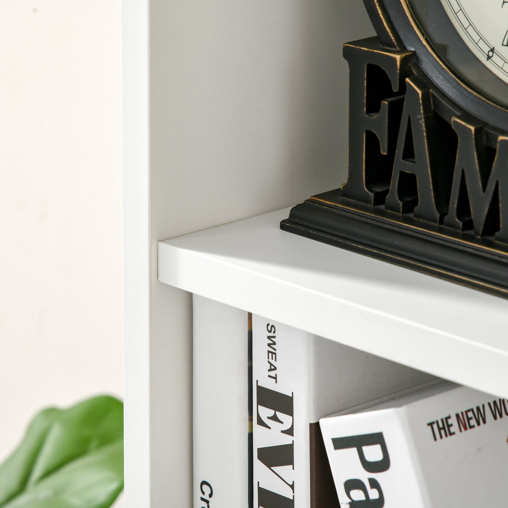 Bookshelf Wooden Bookcase with 7 Storage Compartments Plants Files for Living Room Bedroom Office 50x24x106 cm White