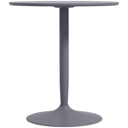 Dining Table, Round Kitchen Table, Modern Dining Table for 2 Persons, Bar Table Pedestal Table with Steel Leg, Non-Slip Footrest, Coffee Table for Living Room, Ø70 x 75 cm, Gray