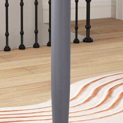 Dining Table, Round Kitchen Table, Modern Dining Table for 2 Persons, Bar Table Pedestal Table with Steel Leg, Non-Slip Footrest, Coffee Table for Living Room, Ø70 x 75 cm, Gray