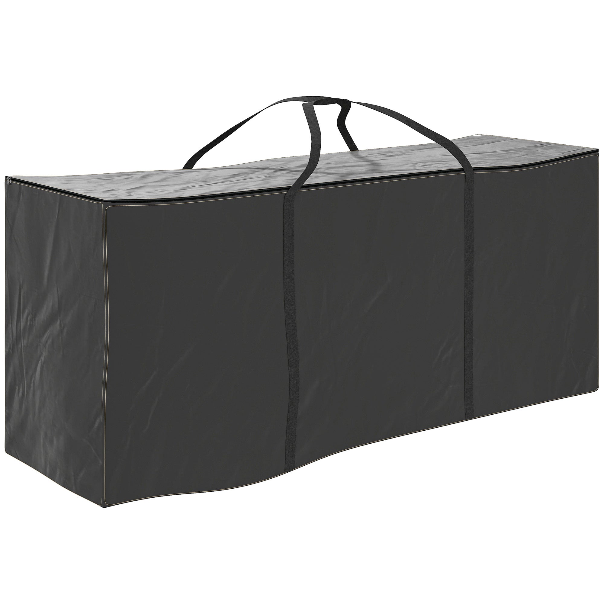 Garden Cushion Storage Bag, Outdoor Cushion Cover in 600D Oxford Fabric with UV Protection with Handles, Waterproof Christmas Tree Storage Bag, 175 x 55 x 75 cm, Black