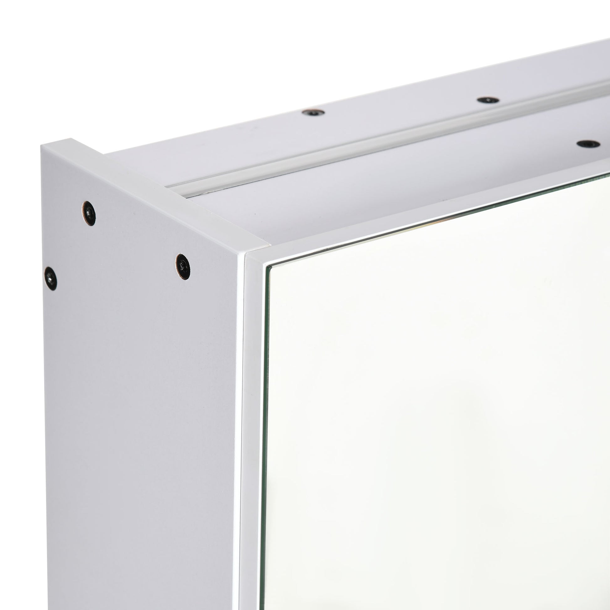 Bathroom Cabinet with Mirror and LED Lights Bathroom Cabinet with Adjustable Shelves and USB Modern Style Bathroom Furniture 90x15x75 cm White