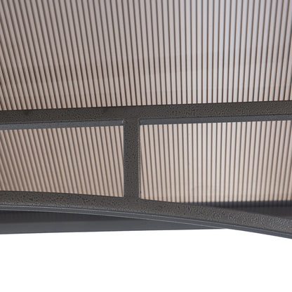 Barbecue Pavilion with Flame-Retardant Roof BBQ Pavilion with 2 Shelves 2.5 x 1.5m Steel PC Black+Brown