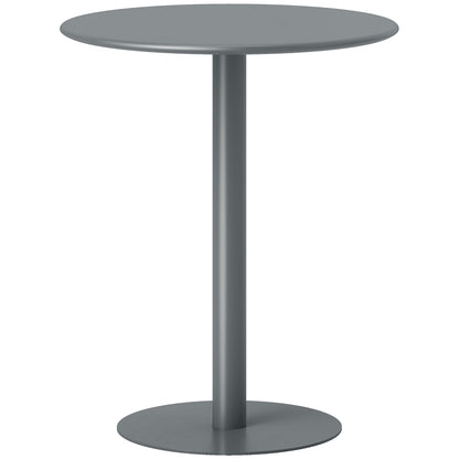 Round Dining Table for 2 Persons Steel Kitchen Table for Indoor and Outdoor Use Ø60x72 cm Gray