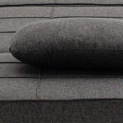 3 in 1 Foldable Sofa Bed Single Sofa Bed Upholstered in Linen Convertible Sofa Bed with 5 Adjustable Backrest Positions Footrest and Headrest Load 200 kg Gray