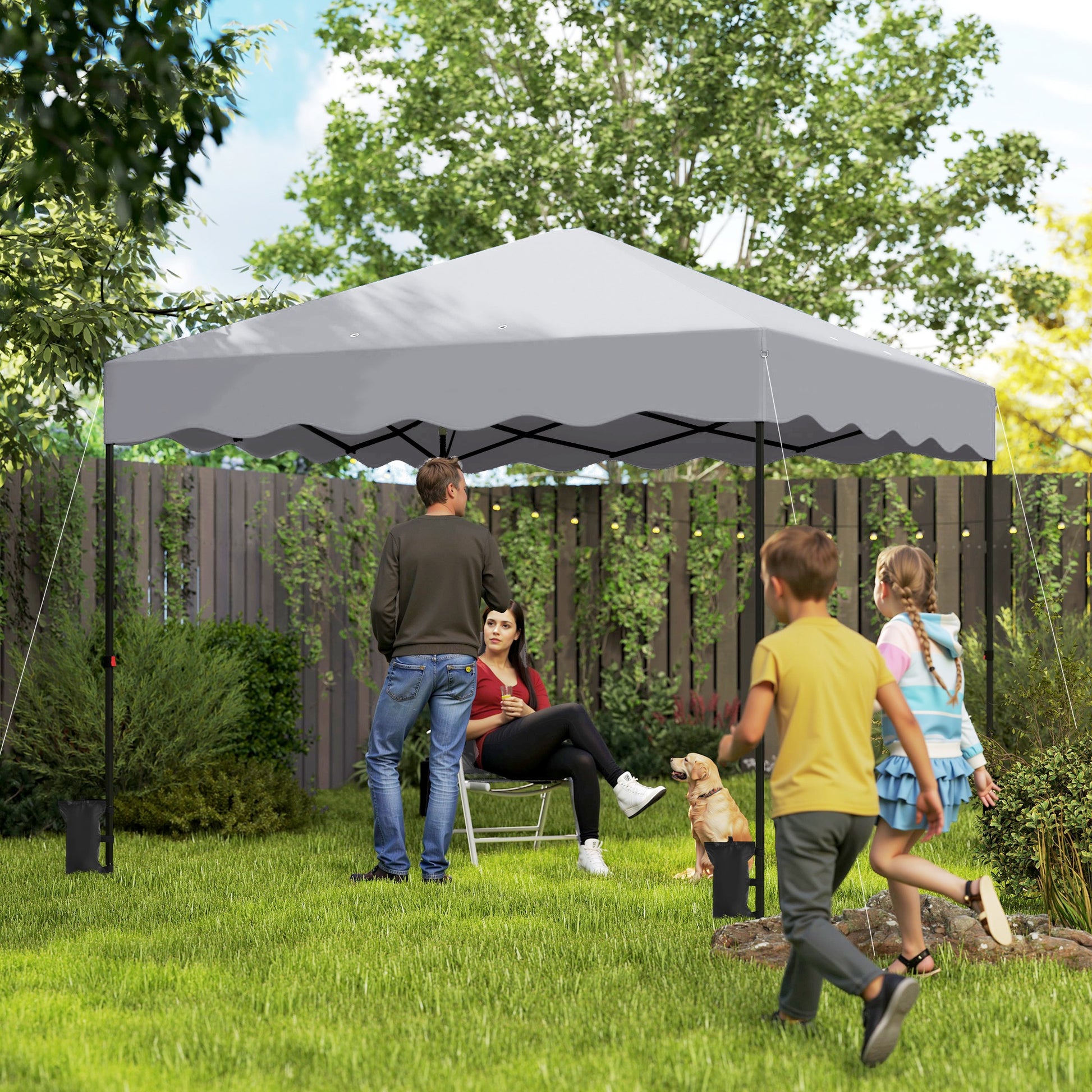Pavilion approx. 3x3m, water-repellent Stable Winterproof Pop-up Folding Pavilion with UV Protection 50+, Foldable Party Tent Garden Tent with Rolling Bag, Garden Pavilion for Camping Garden, Light Grey