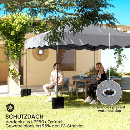 Pavilion approx. 3x3m, water-repellent Stable Winterproof Pop-up Folding Pavilion with UV Protection 50+, Foldable Party Tent Garden Tent with Rolling Bag, Garden Pavilion for Camping Garden, Light Grey