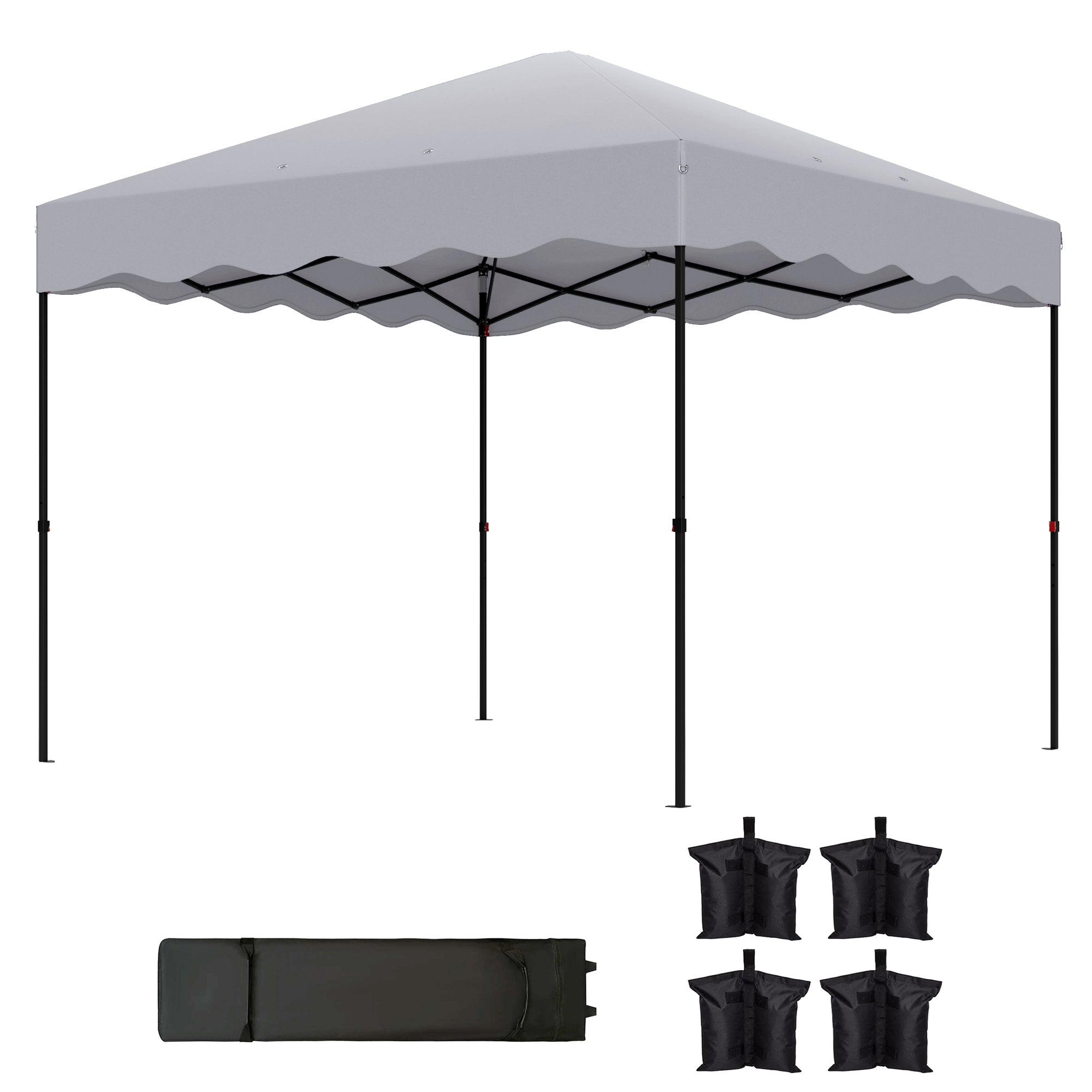 Pavilion approx. 3x3m, water-repellent Stable Winterproof Pop-up Folding Pavilion with UV Protection 50+, Foldable Party Tent Garden Tent with Rolling Bag, Garden Pavilion for Camping Garden, Light Grey