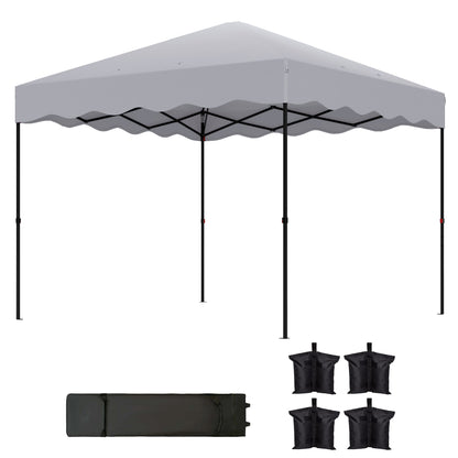 Pavilion approx. 3x3m, water-repellent Stable Winterproof Pop-up Folding Pavilion with UV Protection 50+, Foldable Party Tent Garden Tent with Rolling Bag, Garden Pavilion for Camping Garden, Light Grey