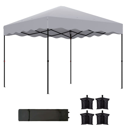 Pavilion approx. 3x3m, water-repellent Stable Winterproof Pop-up Folding Pavilion with UV Protection 50+, Foldable Party Tent Garden Tent with Rolling Bag, Garden Pavilion for Camping Garden, Light Grey