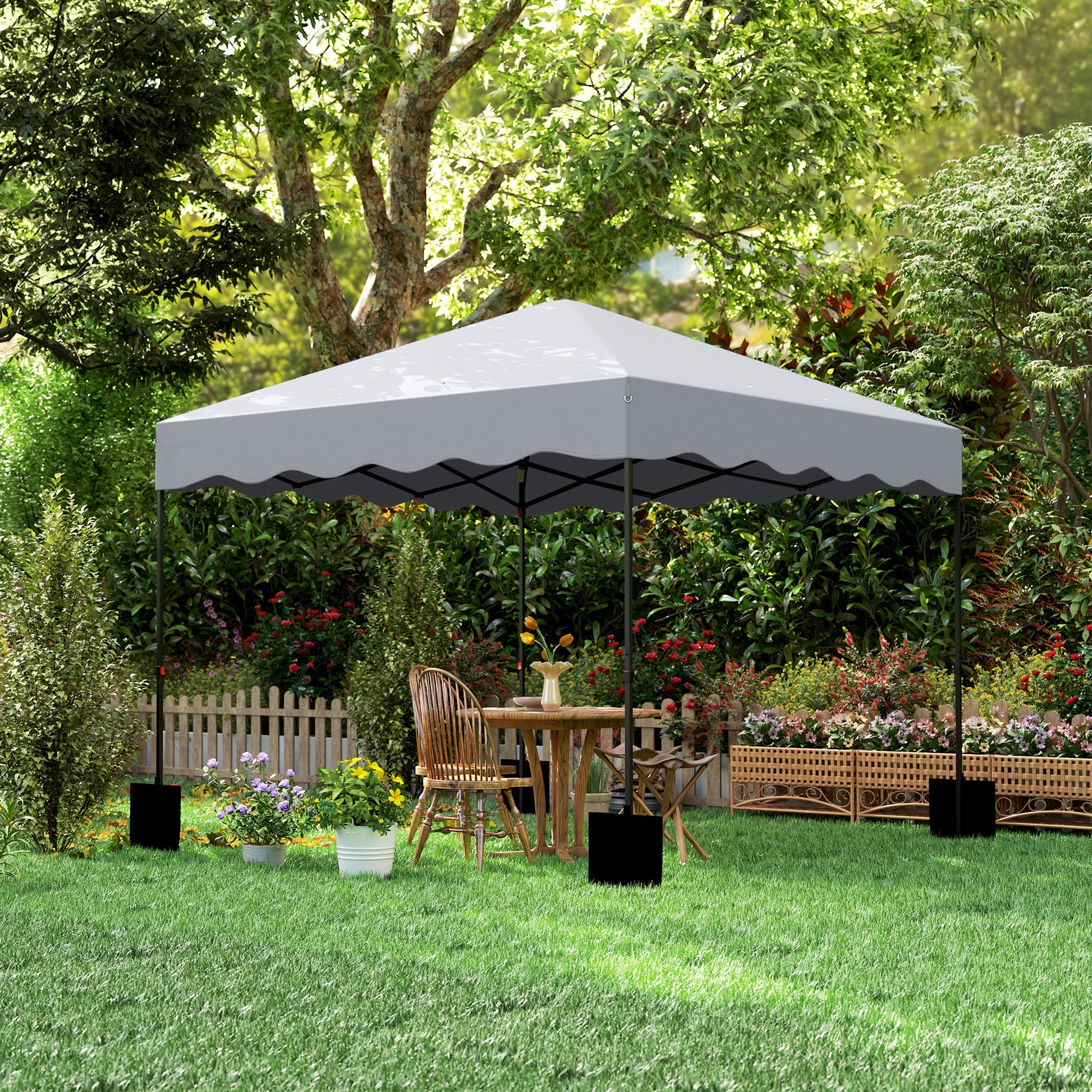 Pavilion approx. 3x3m, water-repellent Stable Winterproof Pop-up Folding Pavilion with UV Protection 50+, Foldable Party Tent Garden Tent with Rolling Bag, Garden Pavilion for Camping Garden, Light Grey